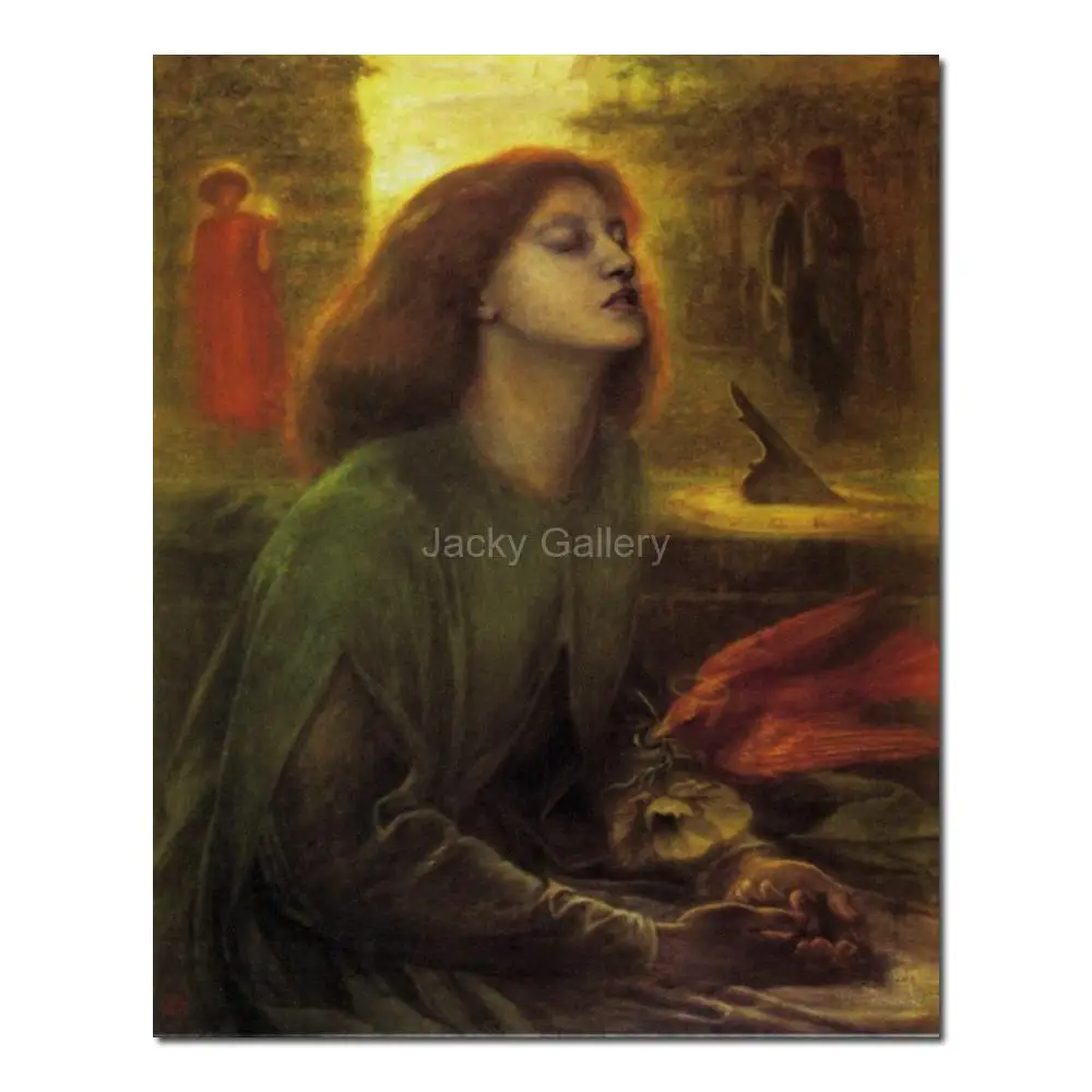 Dante gabriel rossetti arte mulher fugure pintura a óleo beata beatrix imagem reproduzir em tela pintado à mão para parede retro