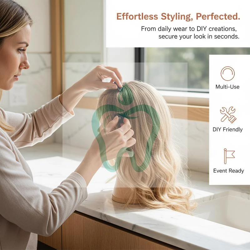 6/10pcs Snap Clips Set Wig Double-Side Adhesive Clips U-shape Clip Professional Hair Extension For Hair Bangs Hair Clips