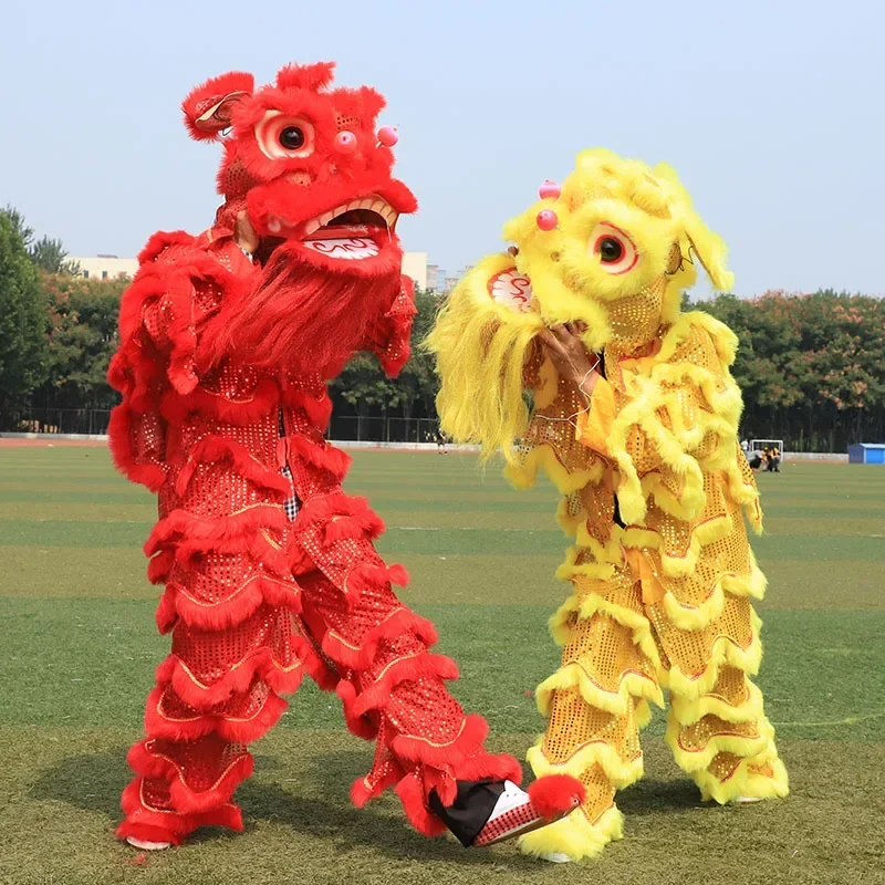 Lion Dance Mascot Costume Adult Conjoined Body Lion Dance Costume Cosplay Performance Props