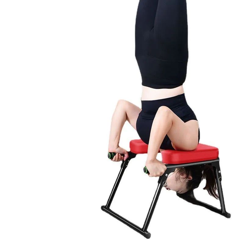 Inverted Handstand Stool Folding Yoga Chair Home Office Fitness Equipment Yoga Bench PU Material Yoga Inversion Exercise