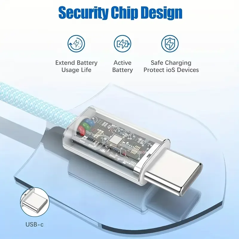

1/3PCS 60W Type-C to Type-C Super Fast charging cable, suitable for Iphone 15, compatible with Huawei and others
