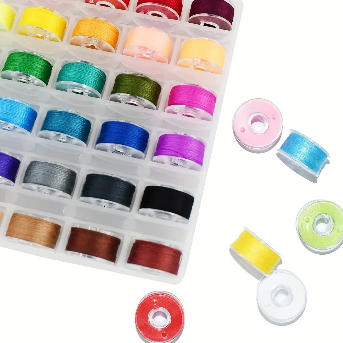 25 Rolls of Color Sewing Thread - 1 Box Set of Bobbins for Household Sewing Machine Replacement, Practical, Easy and Durable