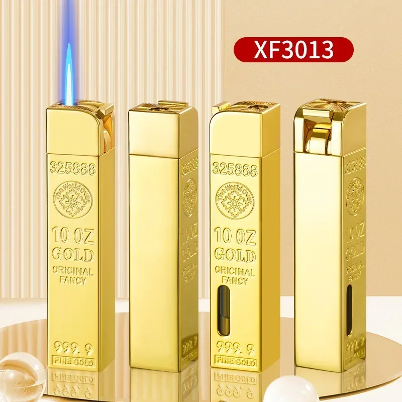 

2025Creative Gold Bar Shaped Lighter, Visible Window Windproof Lighter, Smoking Accessories Tool, Men's Gift, New