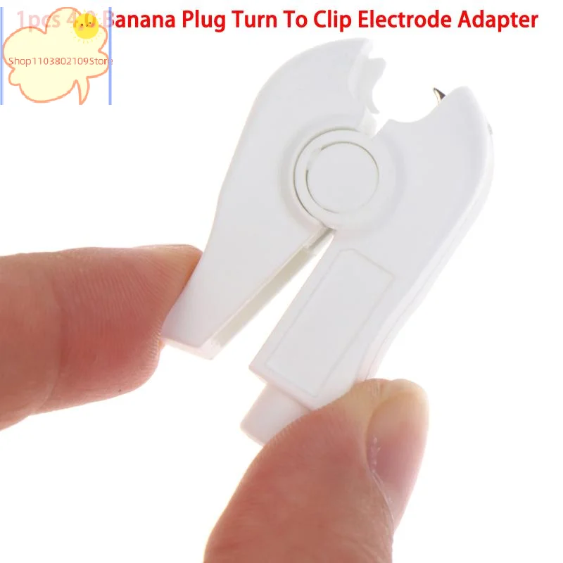 【HT】4.0 EKG Banana Plug to Clip Connector 1Pcs Universal ECG Electrode Adapter for Portable Heart Monitoring Device Parts