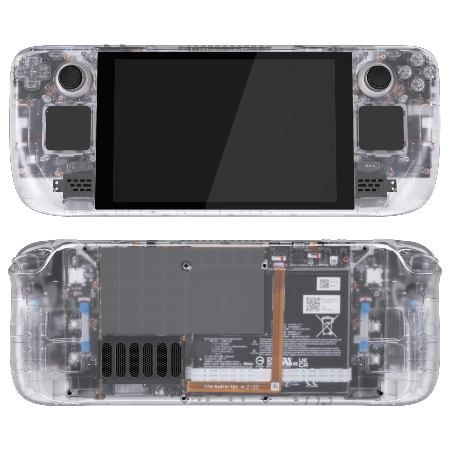eXtremeRate Clear DIY Replacement Shell Case Cover for Steam Deck LCD or OLED (Select Your Model)