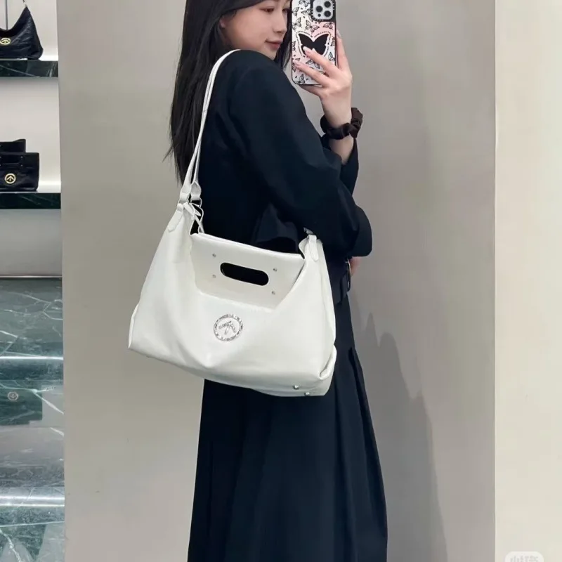 GROTTO 2025 New Fashion CARRY Tote Bag Large Capacity Commuter Cowhide Handbag Single Shoulder Soft Bag