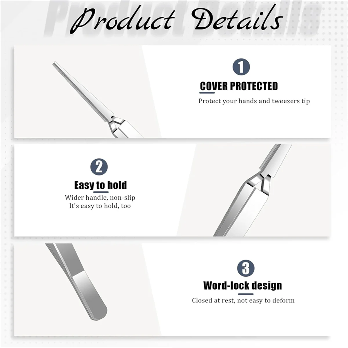 New Craft Tweezers, 6 Pieces Locking Tweezers Reverse Tweezers for Crafting Jewelry Making Electronics Watch Repair