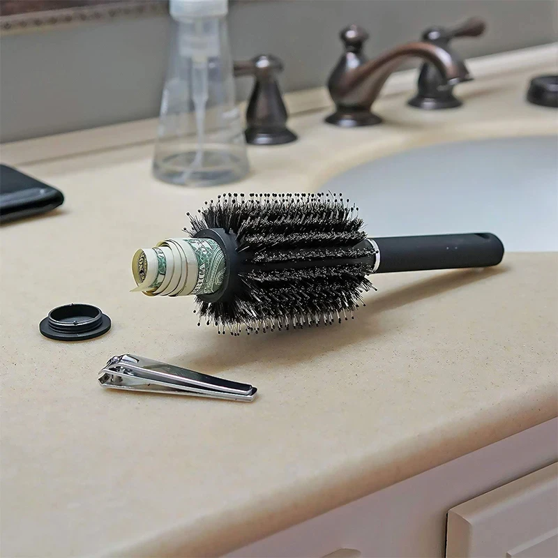 Peigne de brosse à cheveux avec compartiment GNE, cachette de diversion sûre, canonique comme brosse authentique, parfait pour les voyages ou à la maison