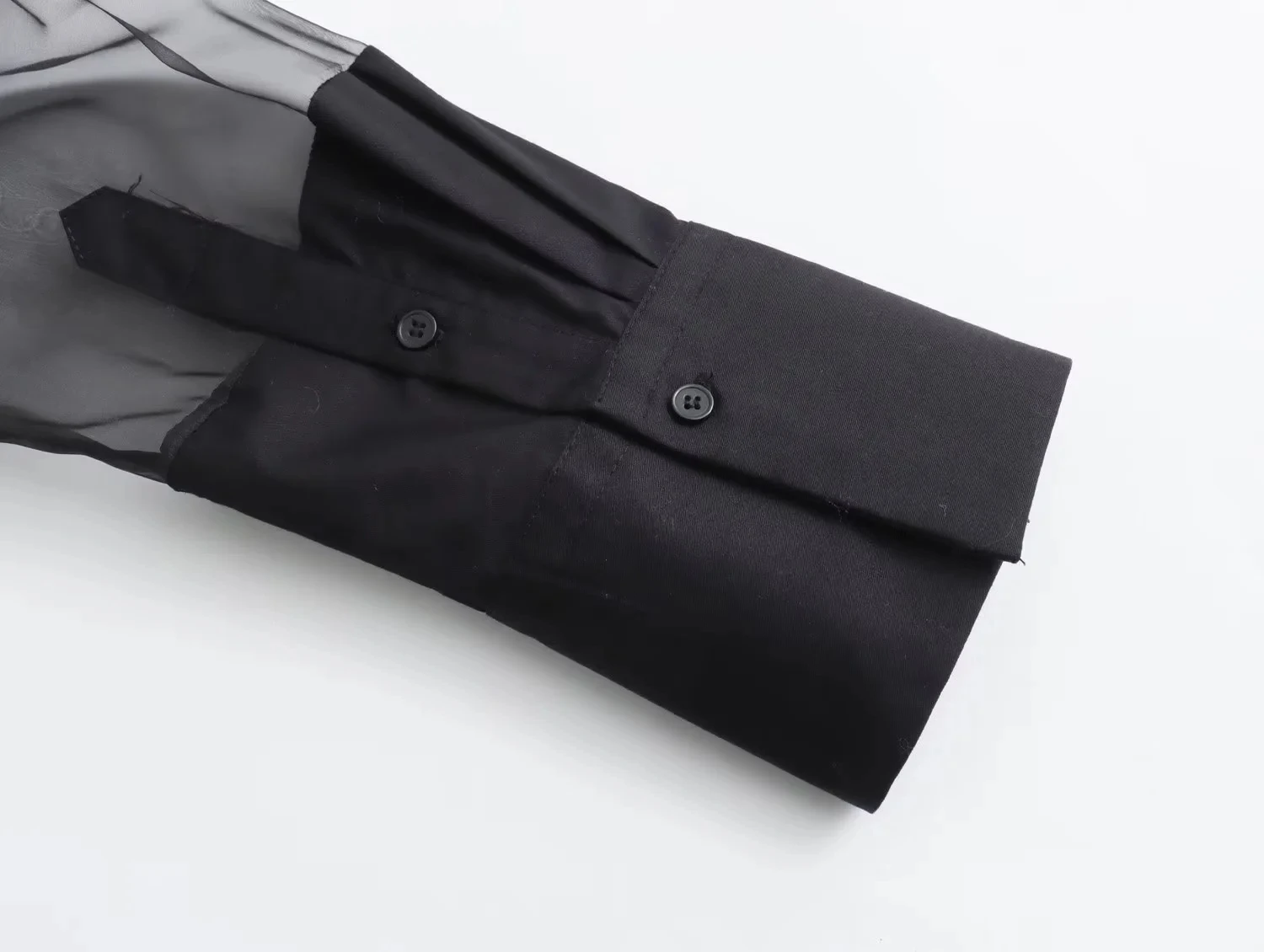 قميص نسائي فضفاض بأسلوب الشارع الخريفي من JNLEAOG، مصنوع من التول الشفاف، بأكمام طويلة وياقة بولو، بسماكة عادية