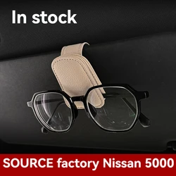 Car Sunglasses Holder Sun Visor Sunglasses Clip Cowhide Glasses Case Mount Ticket Card Clip Car Interior Accessories