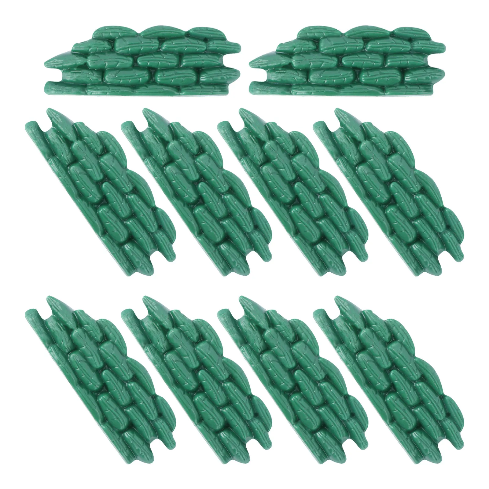 10Pcs Sandbag Bunker Plastic Decor Soldier Combating Scene Accessories Collection Role Play -on Exercise Ornament