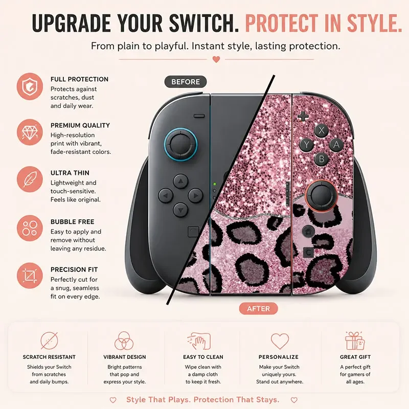 Creative pattern switch game console protective film, with natural touch and good feel