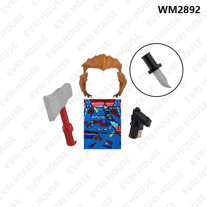 Horror Movies Mini Bricks Action Figures Assembly Building Blocks Accessory Toys For Children