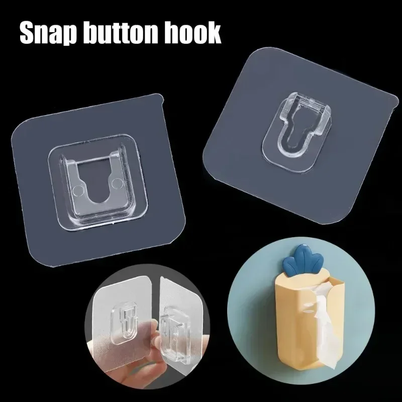 20/1Set Double-Sided Adhesive Wall Hook Hanger Socket Router Holder Punch-free Strong Transparent Holder Photo Frame Paste Hook