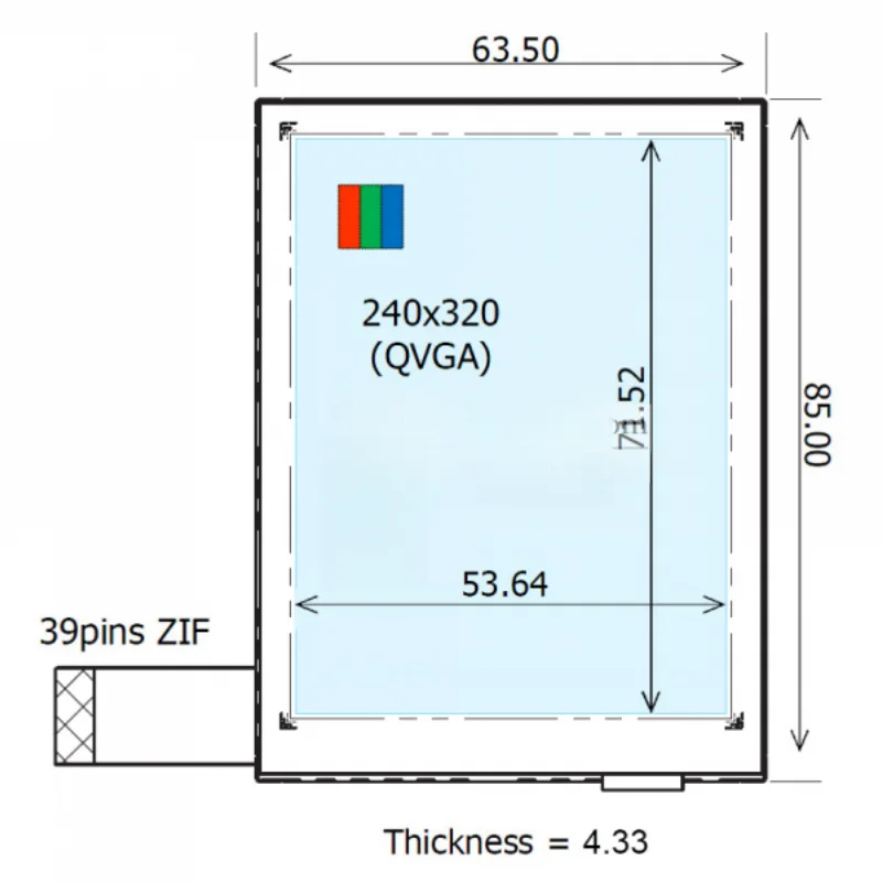 

COM35H3P43UTC 3.5inch 240*320 tft lcd module display in stock