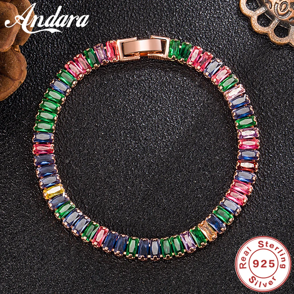 

925 Sterling Silver Bracelets elegant Charm Chain Beautiful Crystal Stone Drop Jewelry Fashion For Women Wedding Lady Cute