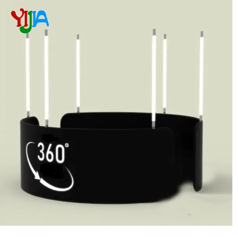 

Colorful RGB LED light half Round 8*3ft Enclosure Background For 360 Spinner Party Wedding Event