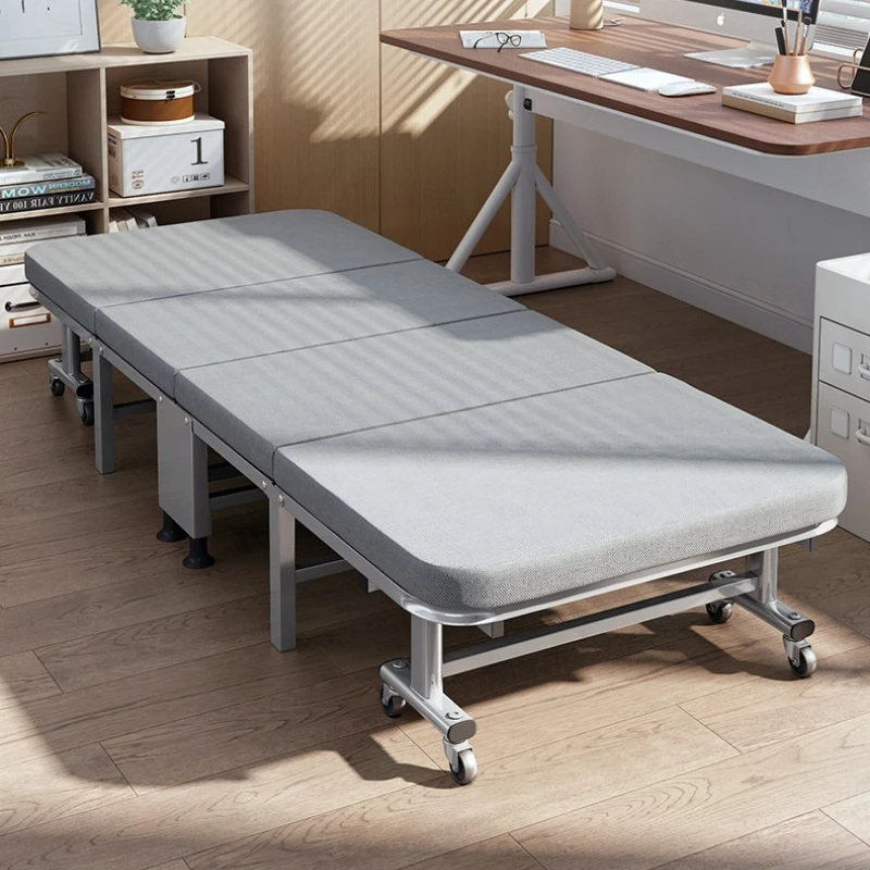 lunch break folding bed single recliner household simple bed wheeled portable meuble chambre à coucher adulte bedroom furniture