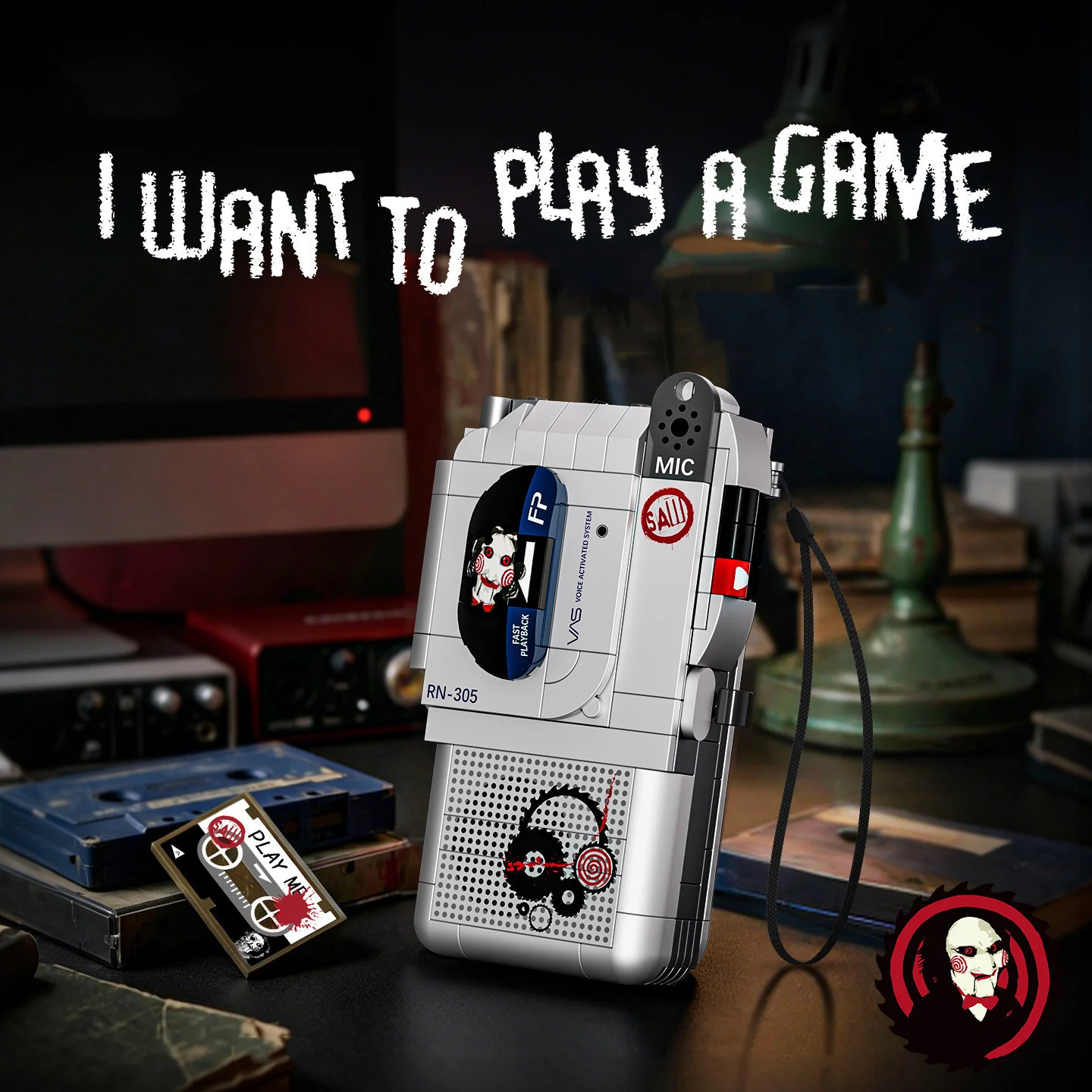 Idea Horror Movie Assembly Building Block Billy Construction Brick Tape Recorder Toys With Sound I Want To Play A Game For Gifts
