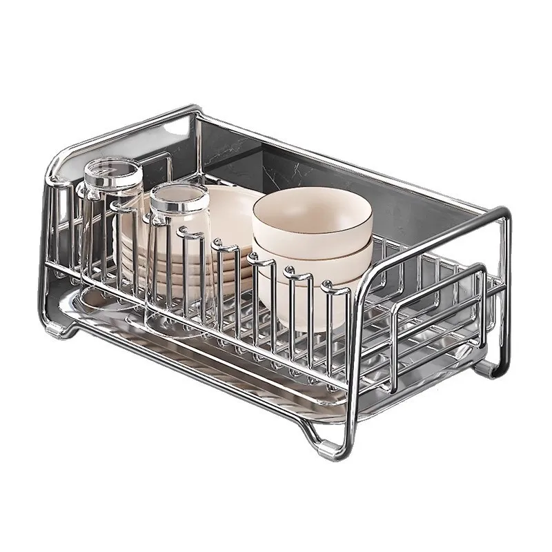 

Dish Drain Rack Holder 304 Stainless Steel Bowl Drainer Tableware Cup Drying Rack Kitchen Accessories Storage Organizer Shelf