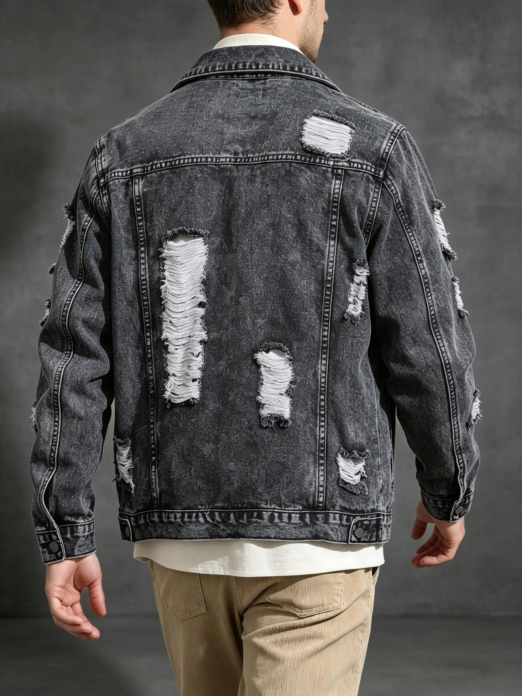 Y2K Retro Oversized Lightweight Denim Jacket, Men's Streetwear Thin Fashion Coat, American Baggy Style, Unique Gift for Him