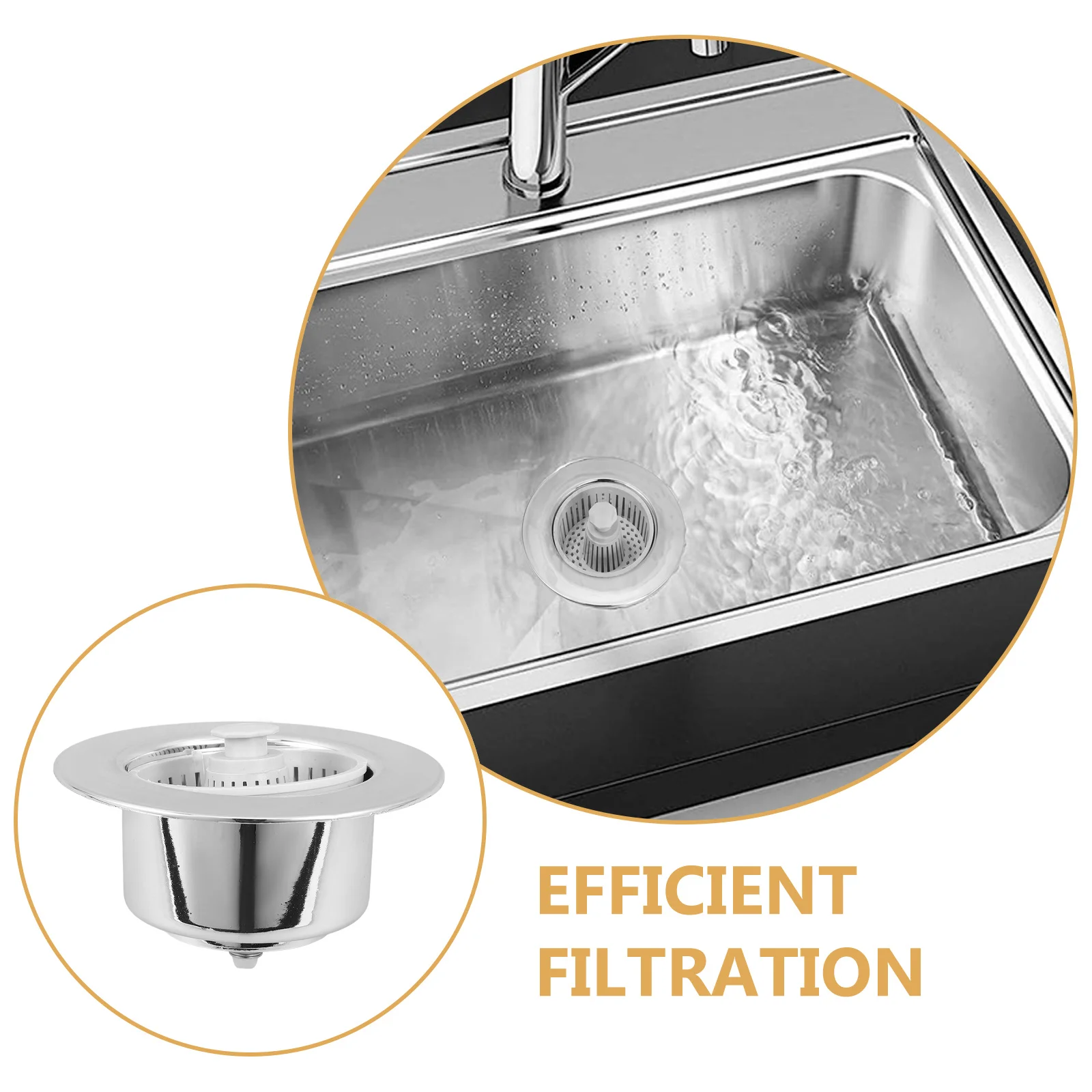 

Sink Strainer Basket Thickened Wear-Proof Stainless Steel Household Garbage Strainer Kitchen Drain Filter Mesh Metal Sink