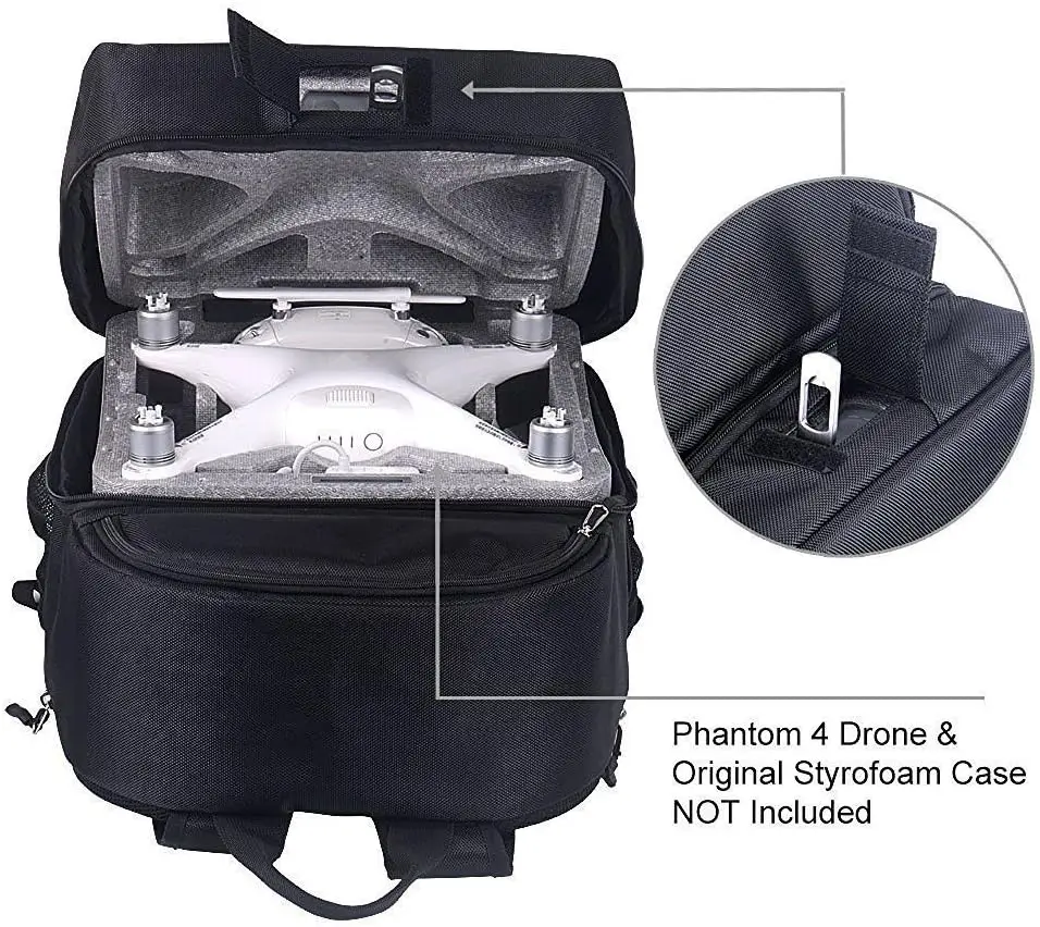 Large Camera Backpack Drone Hardshell for DJI Phantom 4/4 Pro, Phantom Fits Extra Accessories, Backpack for DJI Phantom Drone