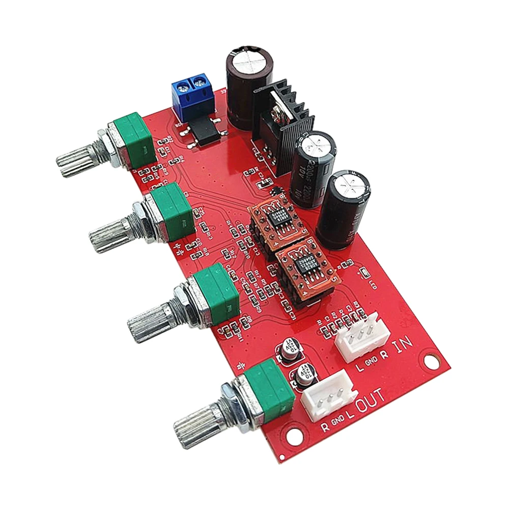 AD828 NE5532 Preamp Amplifier Board HIFI Stereo Volume Tone Control Pre-amp Preamplifier Treble Midrange Bass Single Power