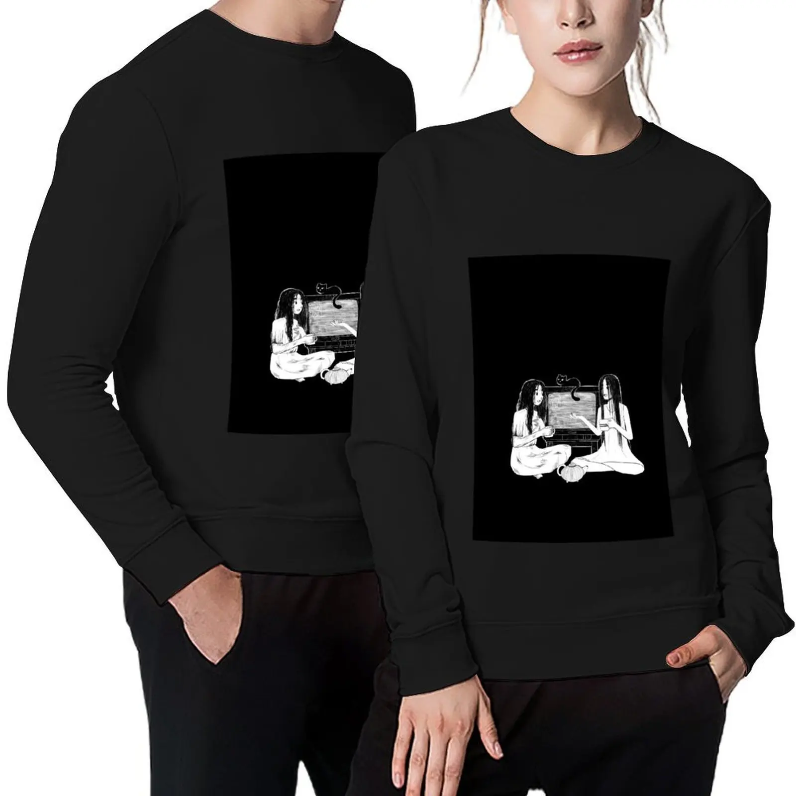 

Sadako and Kayako tea time Pullover autumn jacket men korean autumn clothes men's autumn clothes anime clothing pullover