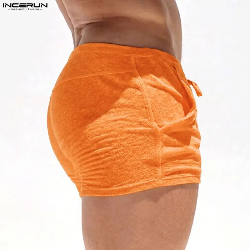 INCERUN Herren-Shorts, einfarbig, mit Kordelzug, lockere Herren-Unterteile, Sommer-Streetwear 2026, Workout-Freizeitshorts für Herren, S-5XL