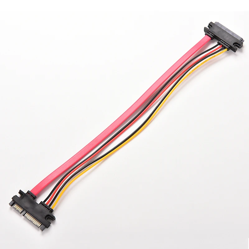 1Pc High Quality 12 Inch Male to Female 7+15 Pin SATA Data HDD Power Combo Extend Extension Cable