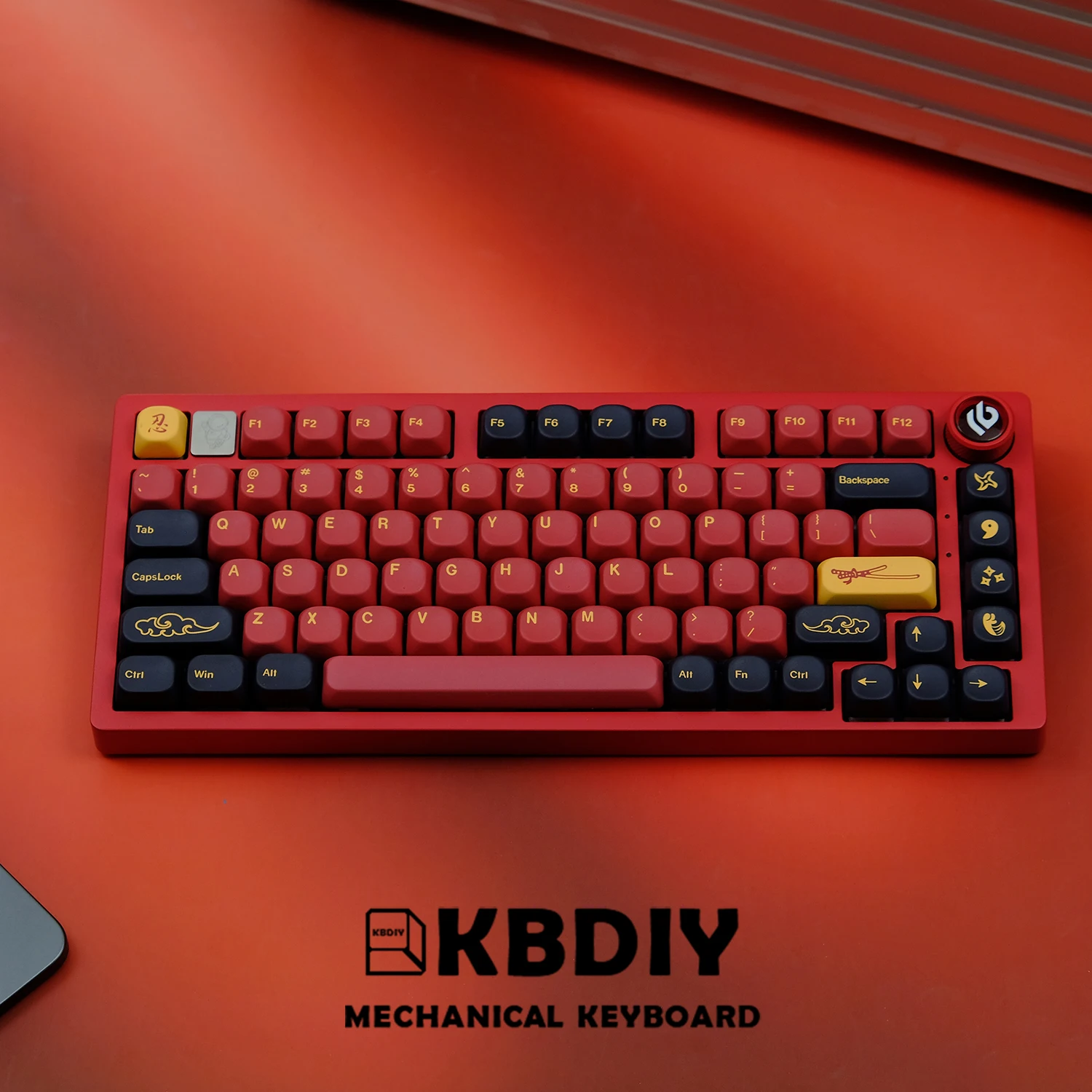 Imagem -06 - Kbdiy Samurai Keycaps Teclados Mecânicos Personalizados para Gmk Keycap Pbt Koa Perfil Vermelho Gmk 67 Gmk75 K500 980 130 Teclas por Conjunto