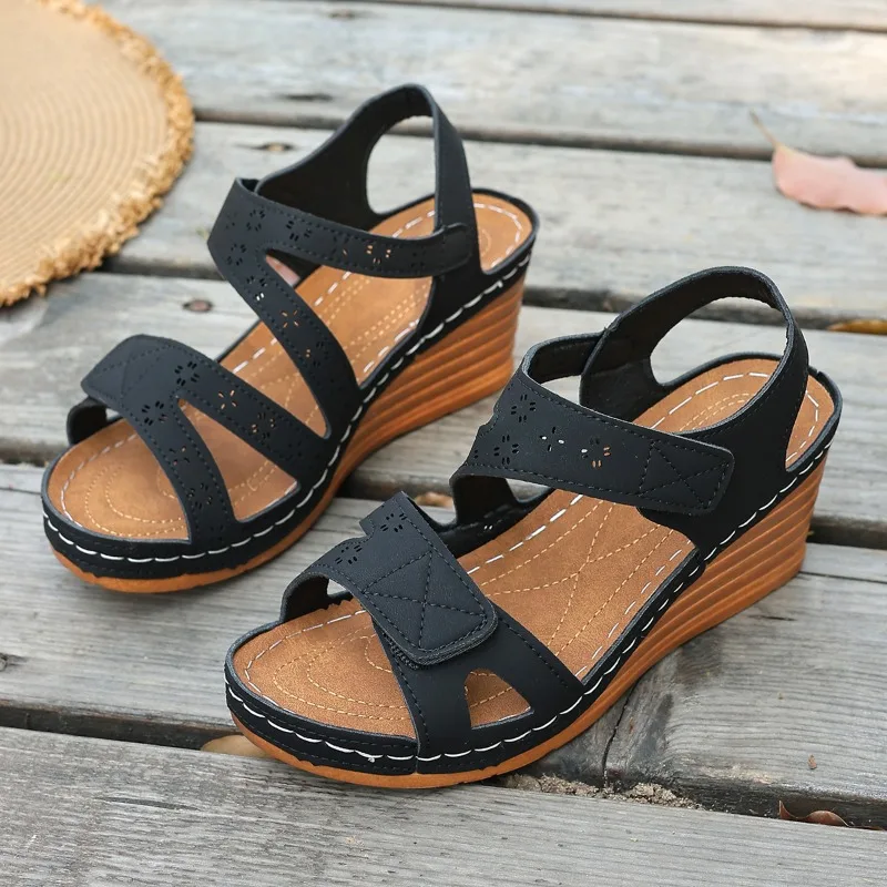 

Большие размеры 2025, новые удобные универсальные женские сандалии на танкетке и платформе