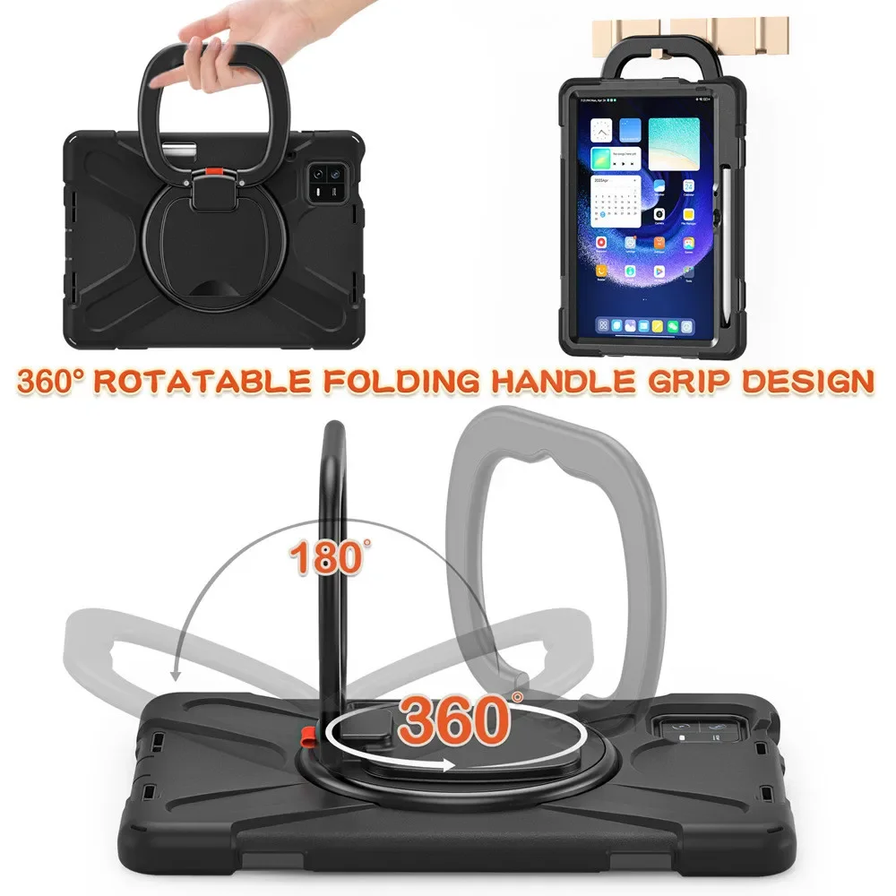 Shockproof Kids Safe PC + Silicon Stand Shoulder Strap Tablet Cover For Xiaomi Pad 6 Pad6 11 inch 2023 Armor Case