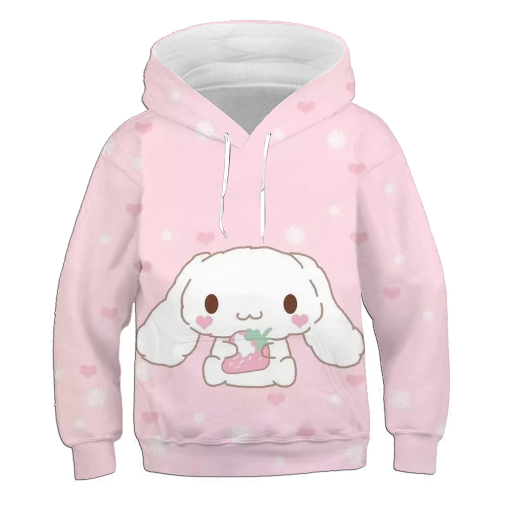 Cinnamoroll print cute girls outdoor fitness running sportswear sciolto confortevole semplice felpa con cappuccio caldo manica lunga