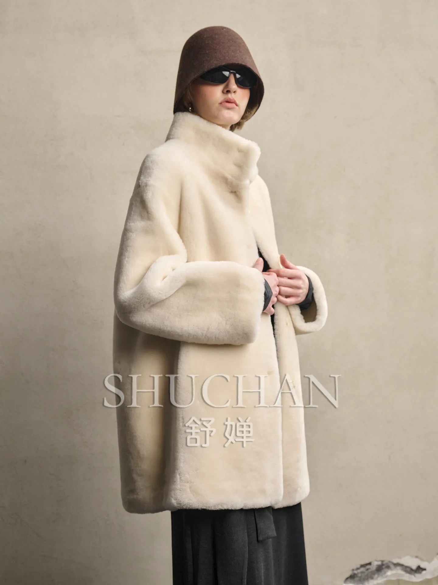 2026 new merino wool fur integrated coat women's genuine leather lamb wool stand-up collar fur coat medium and long