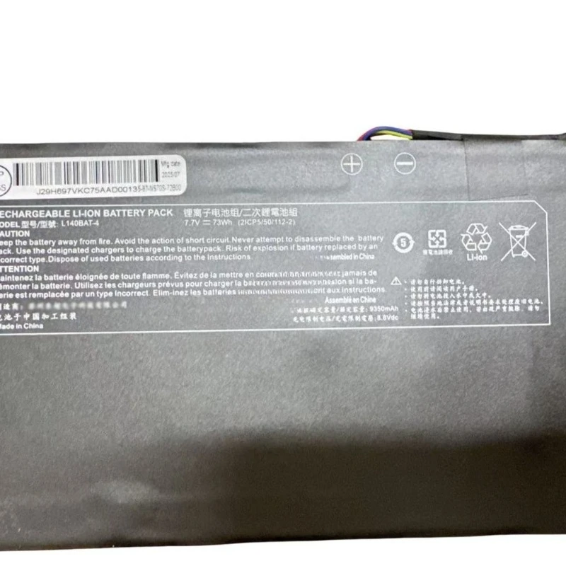 9350mAh L140BAT-4 Laptop Battery for CLEVO Schenker VIA 14 Wooking Jiasha ST Pro L140CU L140MU L141MU L141CU 6-87-L140S-72B01