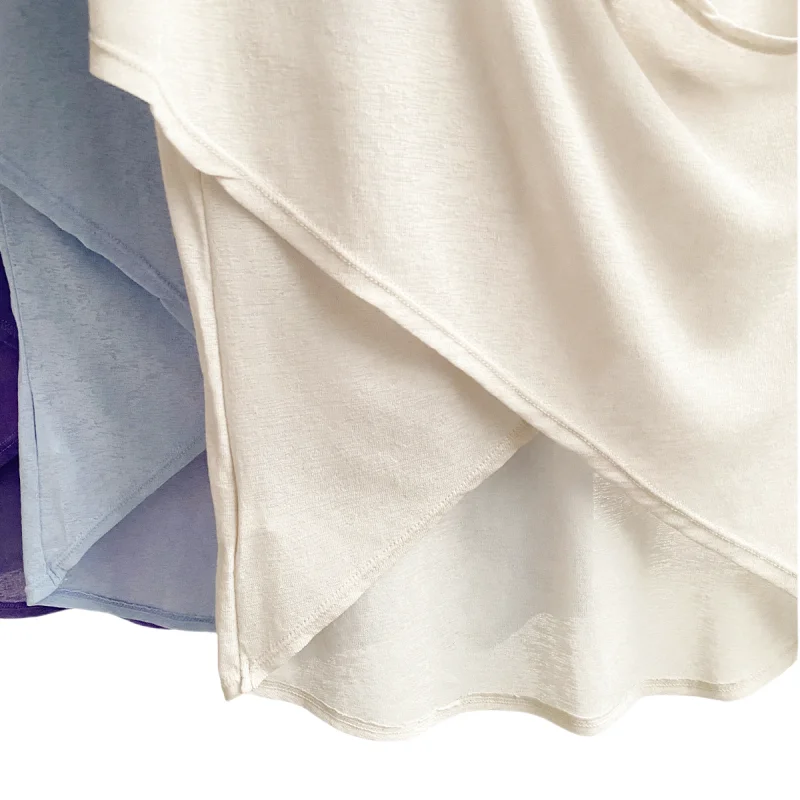 DRUR Felpa estiva sottile da donna Camicie da yoga ad asciugatura rapida aperta sul retro Palestra atletica Slouchy Crop Running Tees Sport Top Activewear