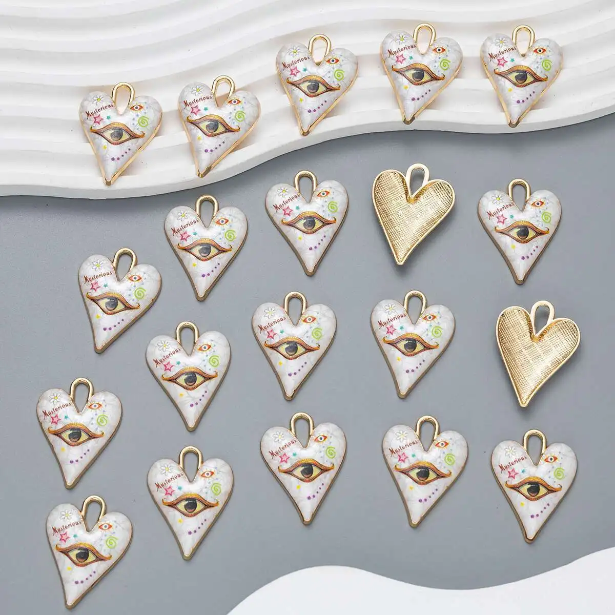 6pcs Color Devil\'s Eye Graffiti Jewelry For Jewelry Making Enamel Pendants DIY Earrings Necklace Bracelet Jewelry Accessories