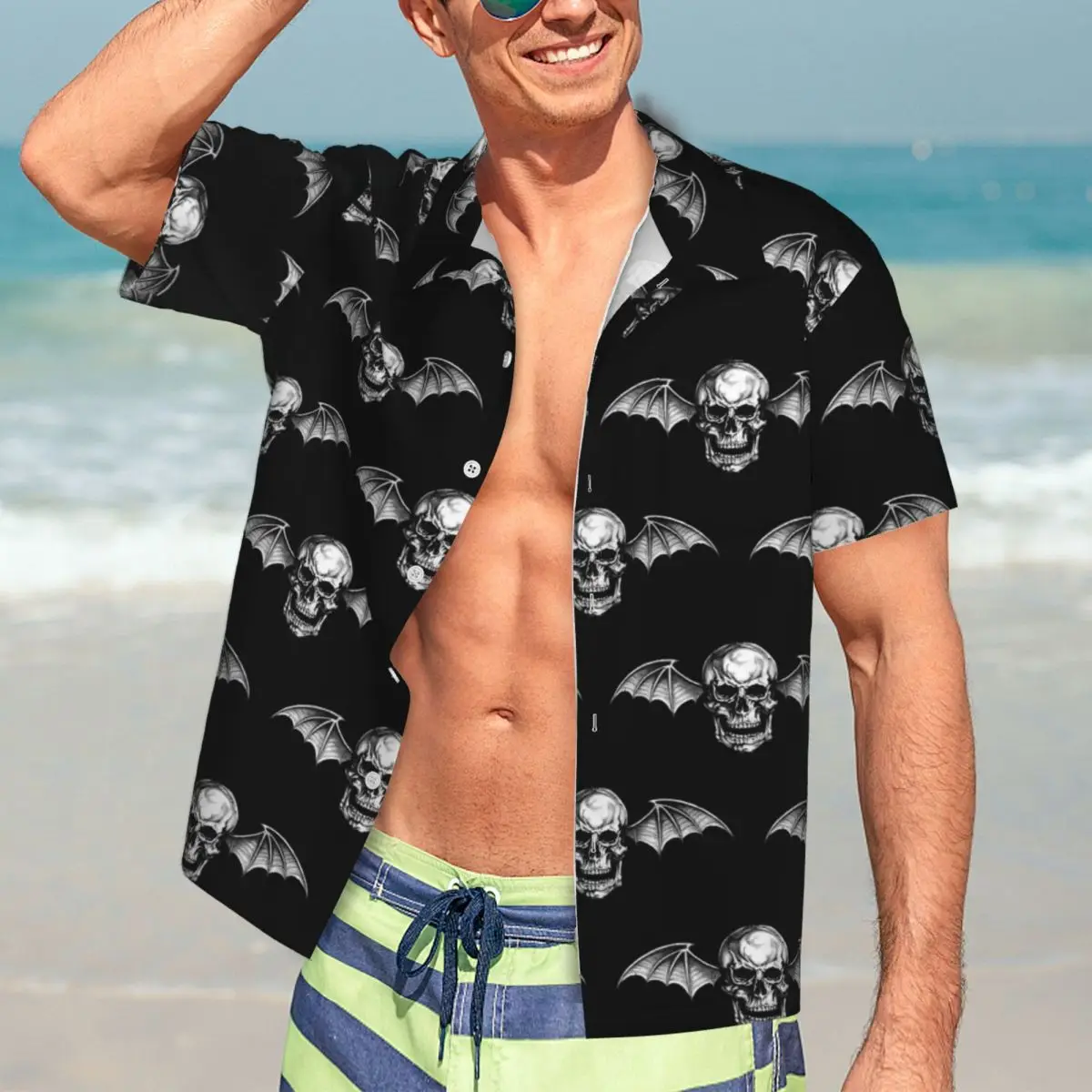 

Avenged Sevenfold Hawaiian Shirts Casual Men Short Sleeve Shirt for Summer Beach Men's Button Tops