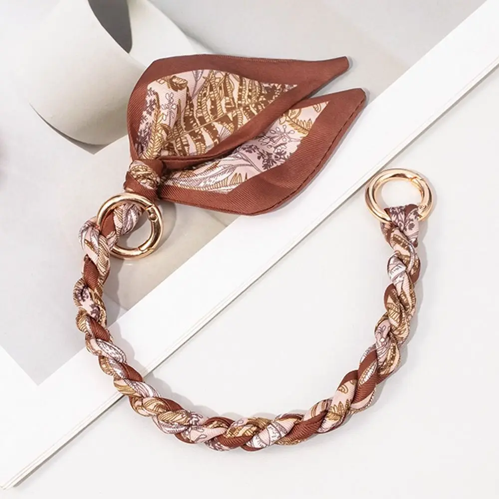 DIY Metal Alloy Silk Scarf Bag Chain Detachable Bow Scarf Metal Chain Handle Bag Decor Bags