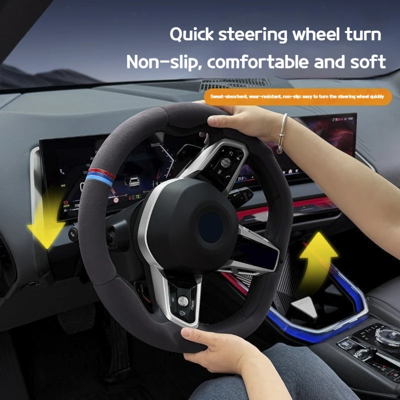 For BMW X1 X2 X3 X4 5 3 4 Series X5 X6 X7 2018-2026 Car Three-stage all-inclusive steering wheel cover and interior accessories