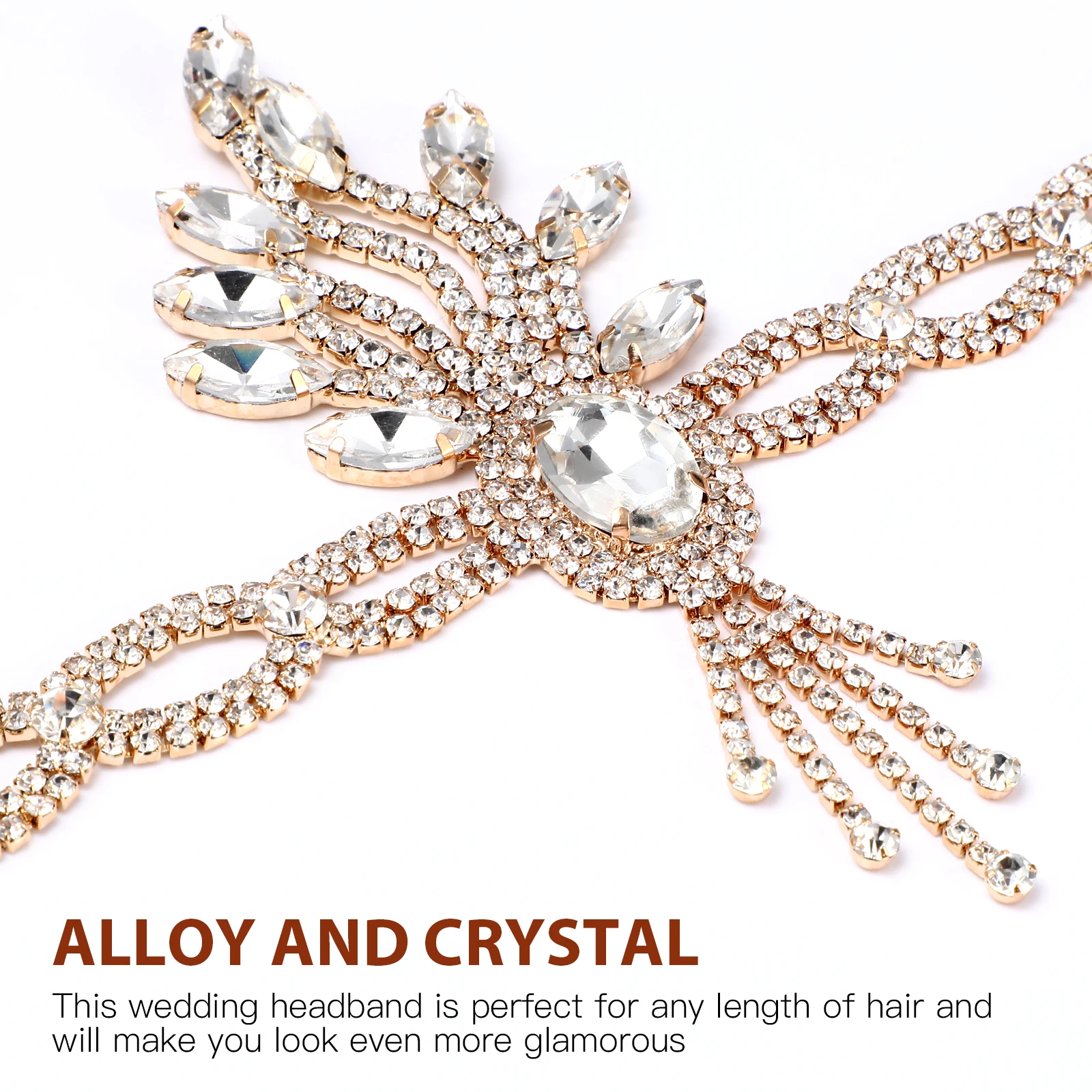 

Crystal Headband Bridal Hairbands Elegant Simple Design Wedding Prom Accessories Ribbon CrownVintage Hairstyle