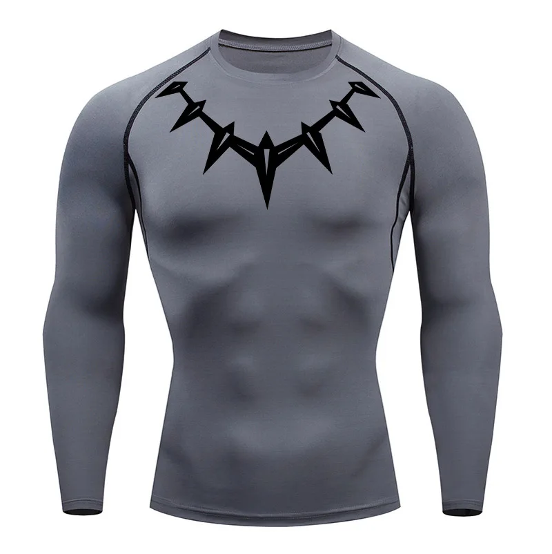Compression Long-sleeved Shirt Running Sportswear Men's Gym Bodybuilding T-shirt Short-sleeved Quick-drying Summer Sports Top