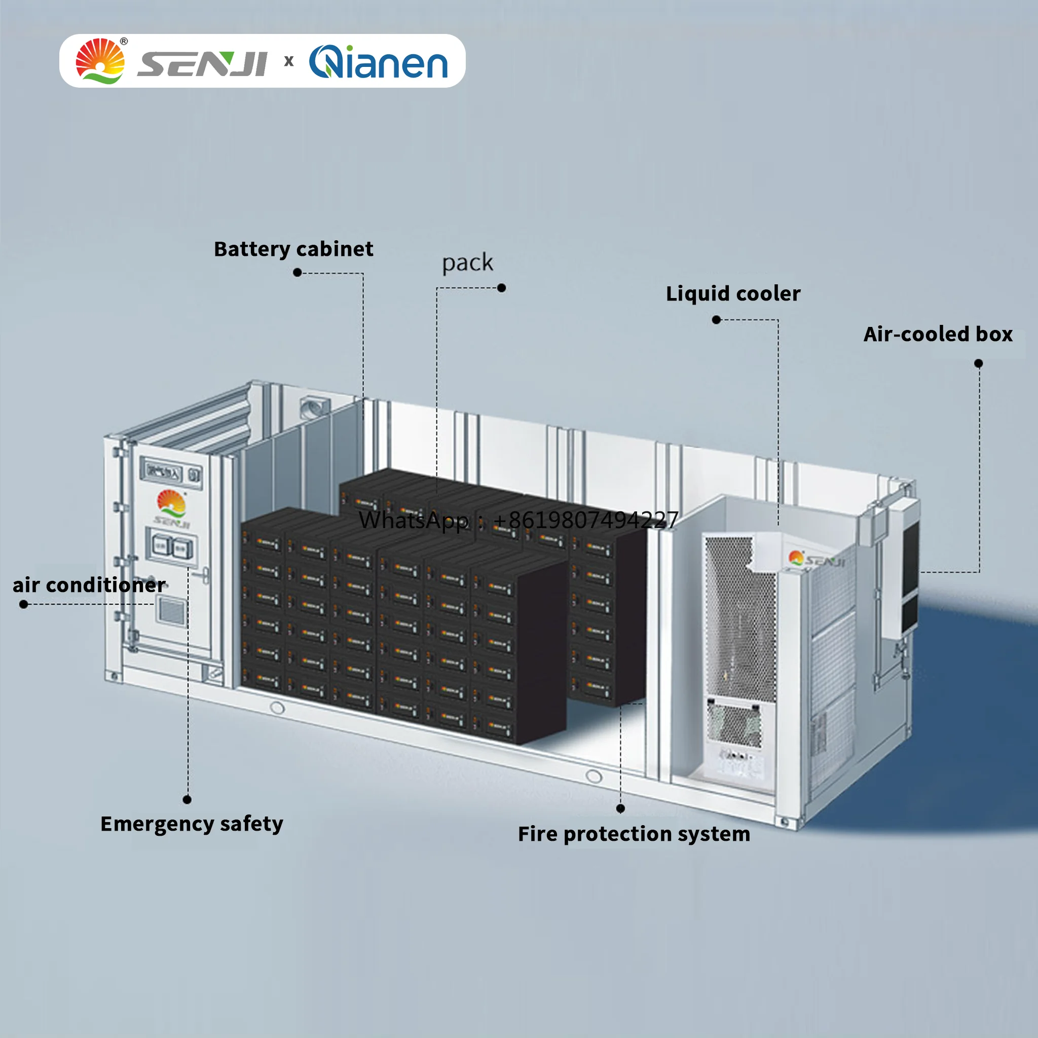 Integrated 262kWh CAN Hybrid Grid Power Supply 125KW Lithium-Ion Battery Lifepo4 Container-Type ESS Liquid-Cooled Energy Storage