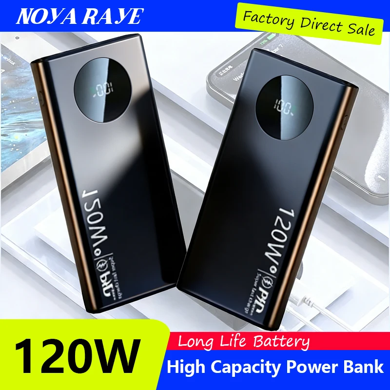 

Портативное зарядное устройство для Samsung, Huawei, Xiaomi, 120W, 10Ah, высокая емкость, супербыстрая зарядка, power bank