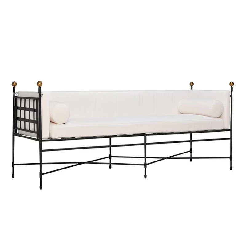 

Stainless steel outdoor courtyard leisure steel 3-seat home furniture sofa