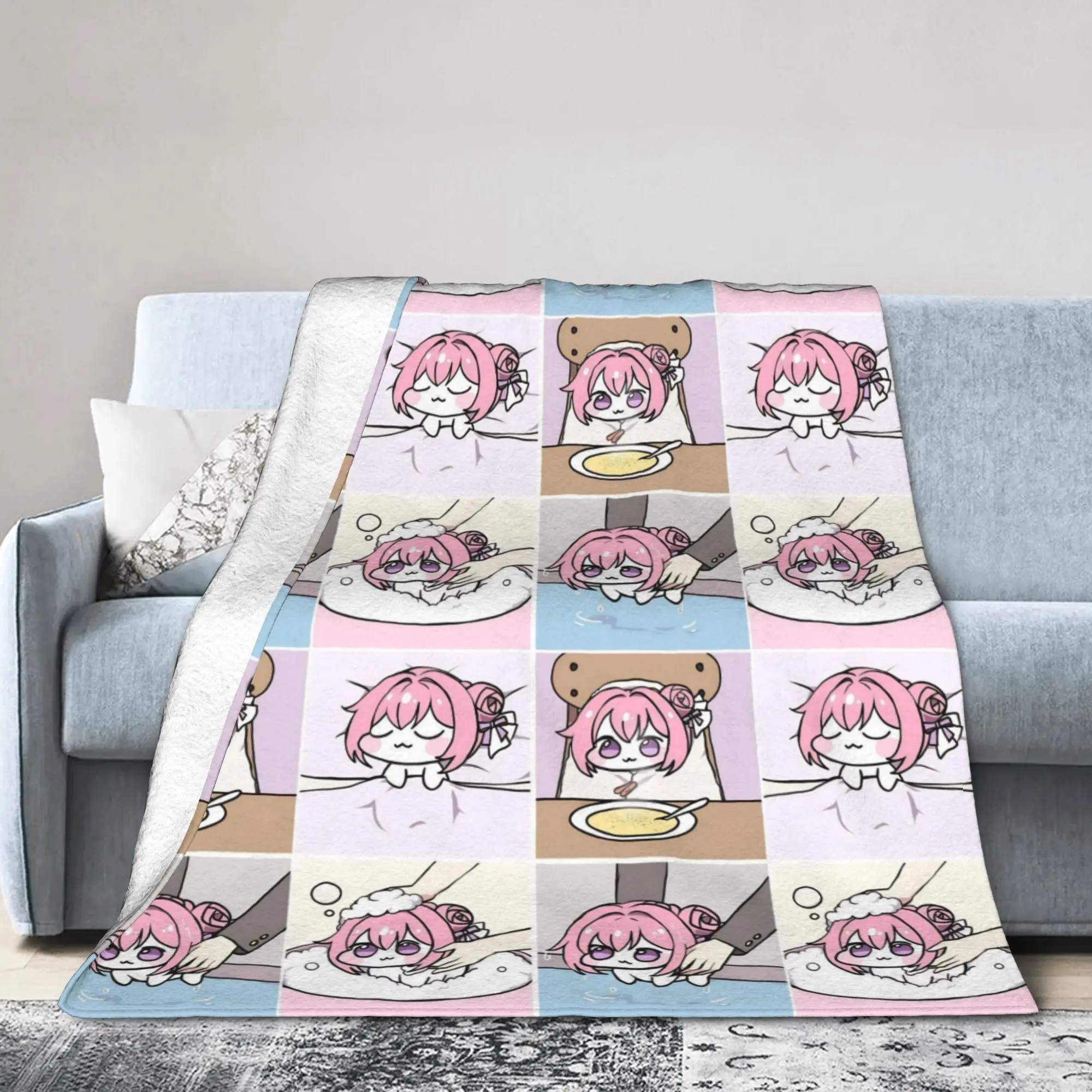 Nikkes Doros Meme Knitted Blanket Flannel  Lightweight Throw Blanket for Bedding Couch Bedroom Quilt