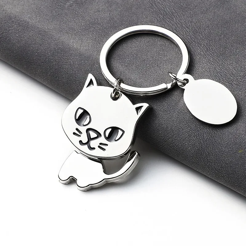 Porte-clés en métal de dessin animé créatif pour les amoureux des animaux de compagnie, porte-clés animal mignon, breloques, pendentif de sac souvenir, ornements, accessoires, cadeau