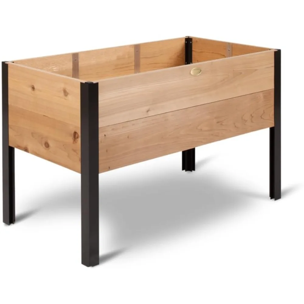 

Gardener's Supply Company Raised Garden Bed Elevated Cedar Planter Box | 2' x 4' Heavy Duty Standing Garden Planters for Outdoor